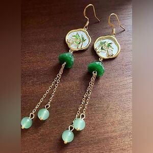 Boho crystal drop earrings M568